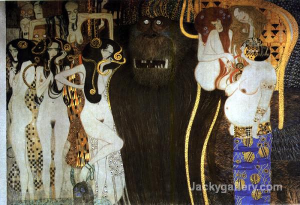 Beethoven Frieze,The Hostile Powers by Gustav Klimt paintings reproduction